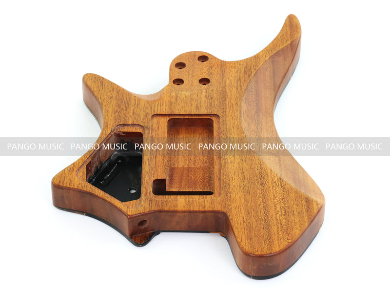 One-of-a-Kind Burl Wood Veneer Epoxy Resin Headless Electric Guitar Body (HBE-033)