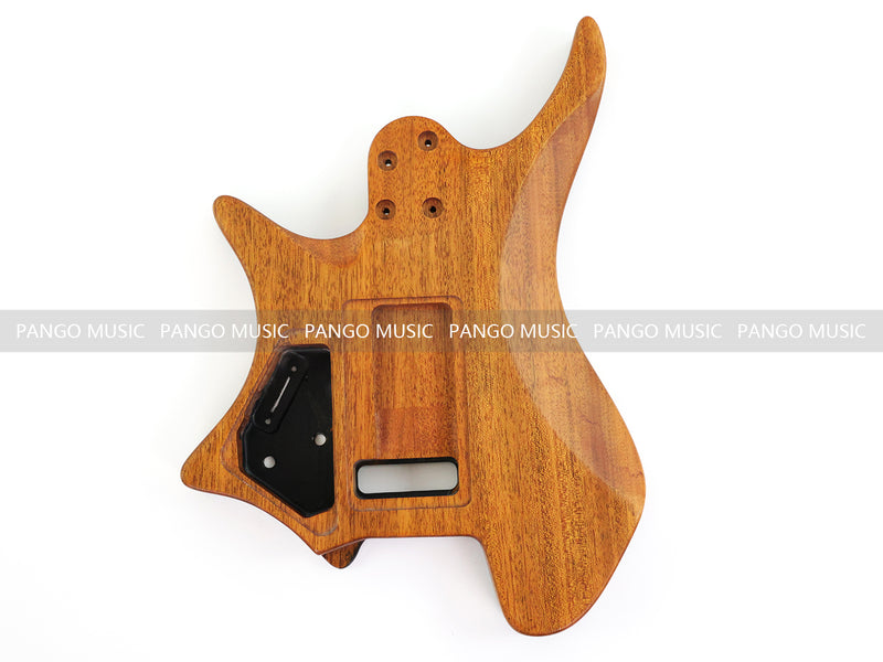 One-of-a-Kind Burl Wood Veneer Epoxy Resin Headless Electric Guitar Body (HBE-033)