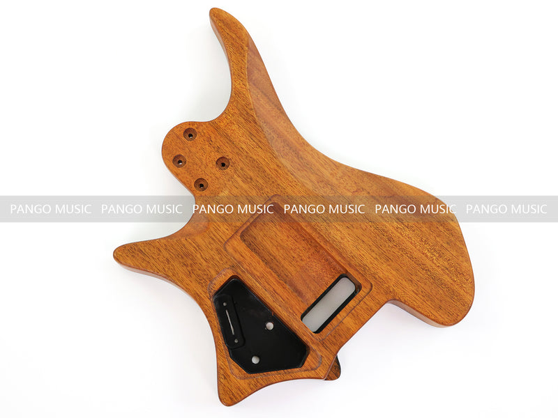 One-of-a-Kind Burl Wood Veneer Epoxy Resin Headless Electric Guitar Body (HBE-033)