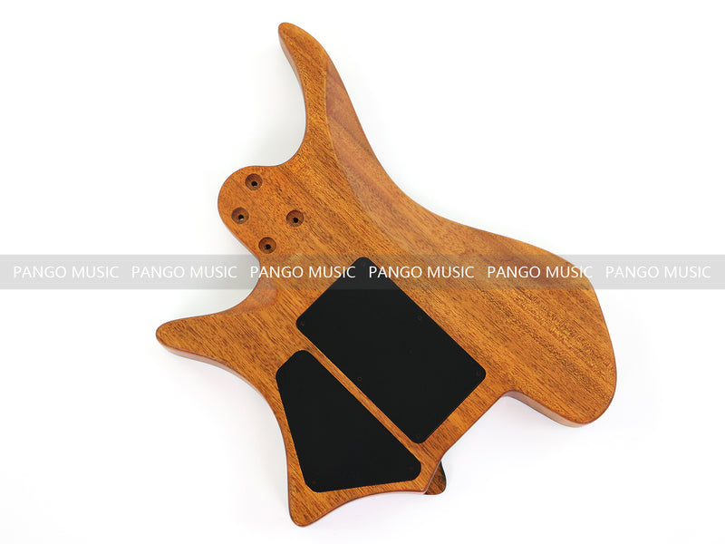One-of-a-Kind Burl Wood Veneer Epoxy Resin Headless Electric Guitar Body (HBE-033)