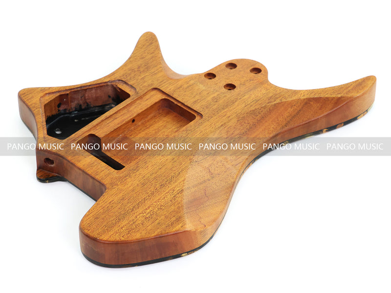 One-of-a-Kind Burl Wood Veneer Epoxy Resin Headless Electric Guitar Body (HBE-033)