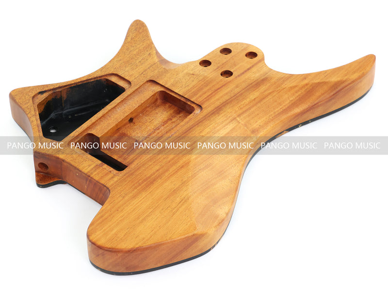 One-of-a-Kind Burl Wood Veneer Epoxy Resin Headless Electric Guitar Body (HBE-035)