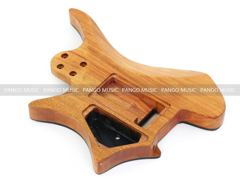 One-of-a-Kind Burl Wood Veneer Epoxy Resin Headless Electric Guitar Body (HBE-035)