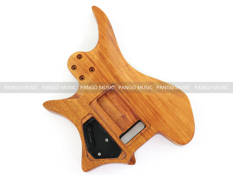 One-of-a-Kind Burl Wood Veneer Epoxy Resin Headless Electric Guitar Body (HBE-035)