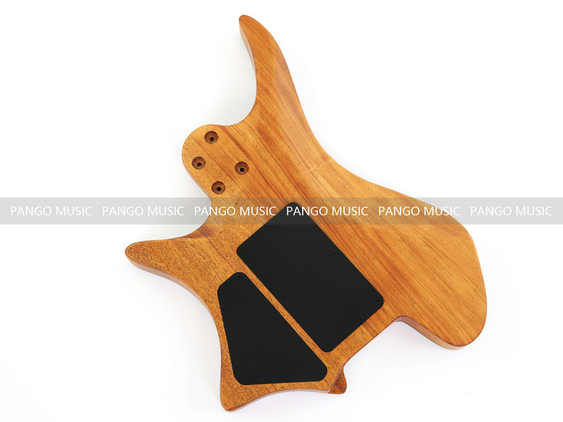 One-of-a-Kind Burl Wood Veneer Epoxy Resin Headless Electric Guitar Body (HBE-035)