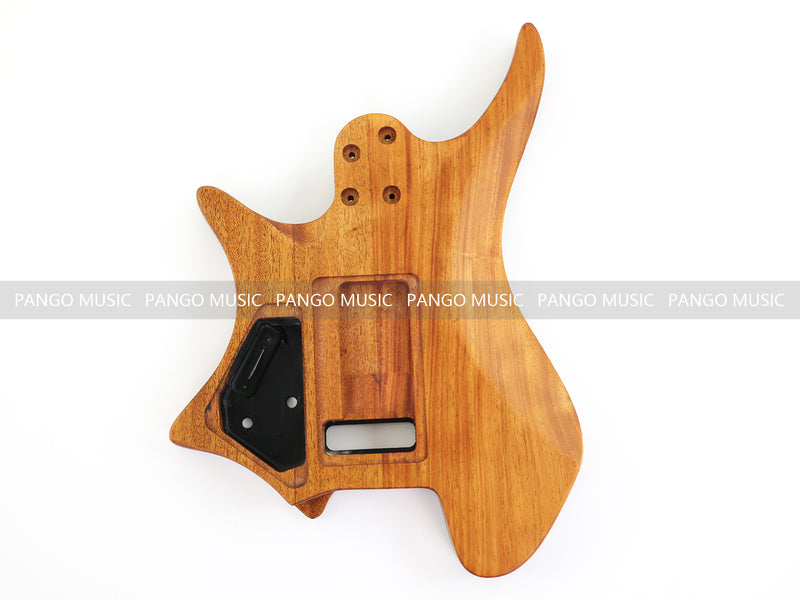 One-of-a-Kind Burl Wood Veneer Epoxy Resin Headless Electric Guitar Body (HBE-035)