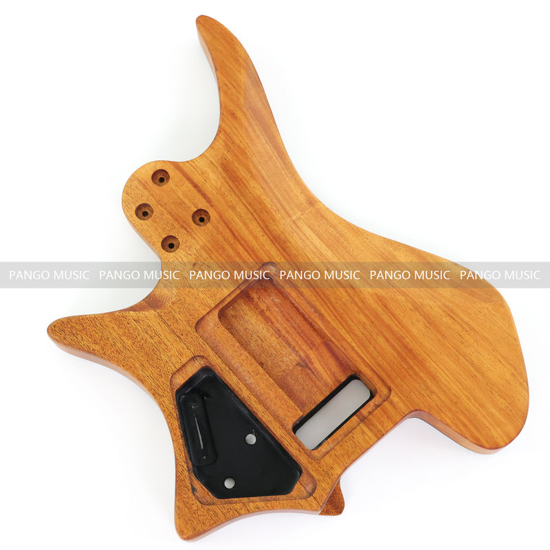One-of-a-Kind Burl Wood Veneer Epoxy Resin Headless Electric Guitar Body (HBE-035)