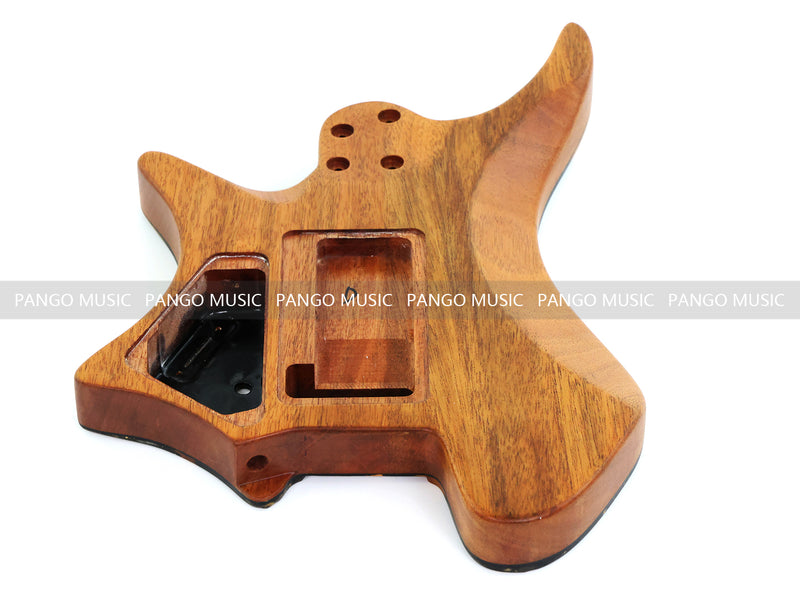 One-of-a-Kind Burl Wood Veneer Epoxy Resin Headless Electric Guitar Body (HBE-036)