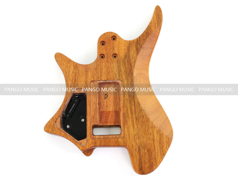 One-of-a-Kind Burl Wood Veneer Epoxy Resin Headless Electric Guitar Body (HBE-036)