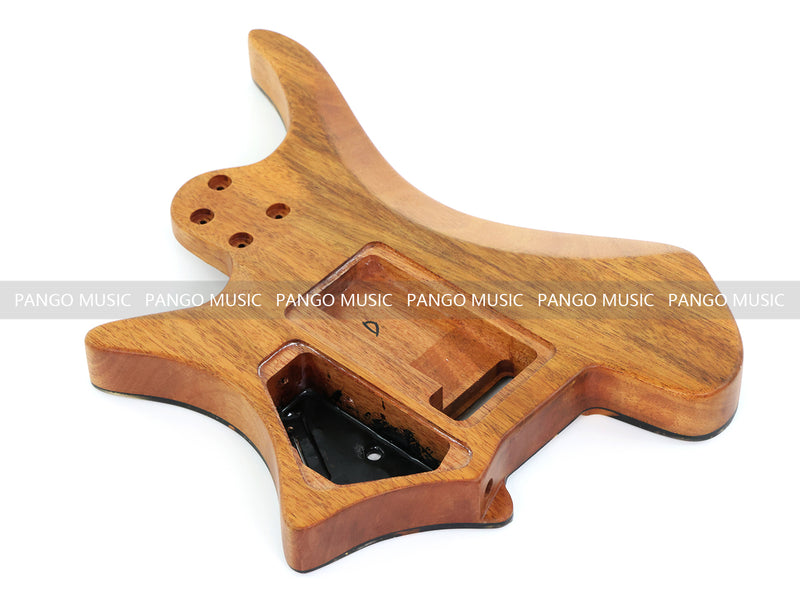 One-of-a-Kind Burl Wood Veneer Epoxy Resin Headless Electric Guitar Body (HBE-036)