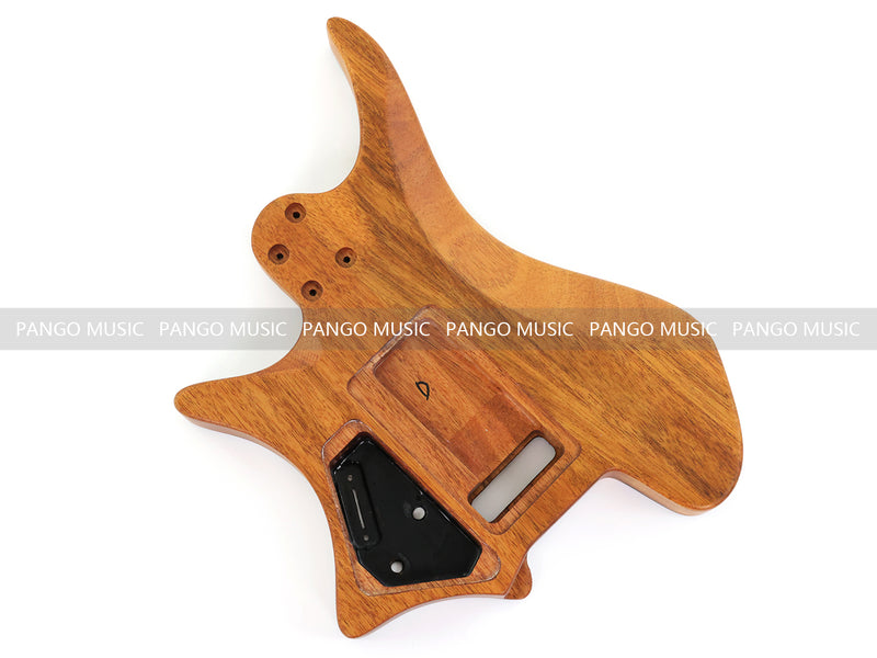 One-of-a-Kind Burl Wood Veneer Epoxy Resin Headless Electric Guitar Body (HBE-036)