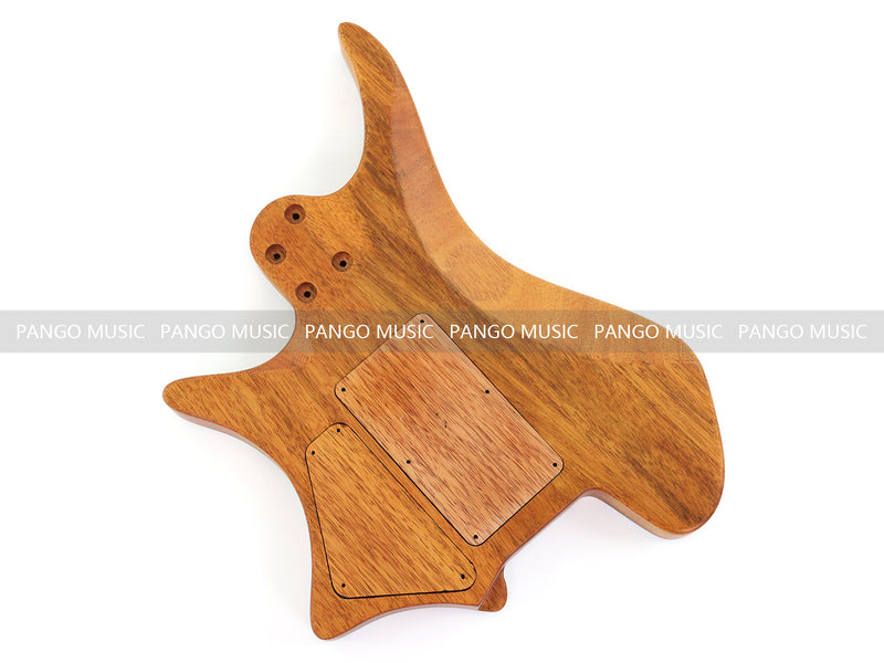 One-of-a-Kind Burl Wood Veneer Epoxy Resin Headless Electric Guitar Body (HBE-036)