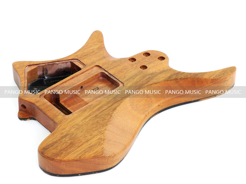 One-of-a-Kind Burl Wood Veneer Epoxy Resin Headless Electric Guitar Body (HBE-036)
