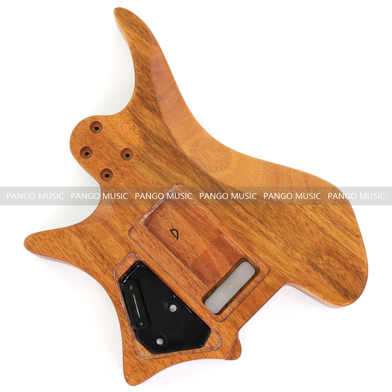 One-of-a-Kind Burl Wood Veneer Epoxy Resin Headless Electric Guitar Body (HBE-036)