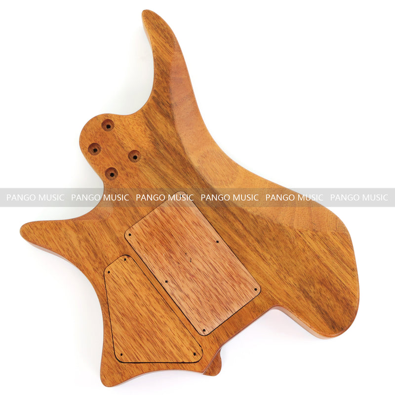 One-of-a-Kind Burl Wood Veneer Epoxy Resin Headless Electric Guitar Body (HBE-036)