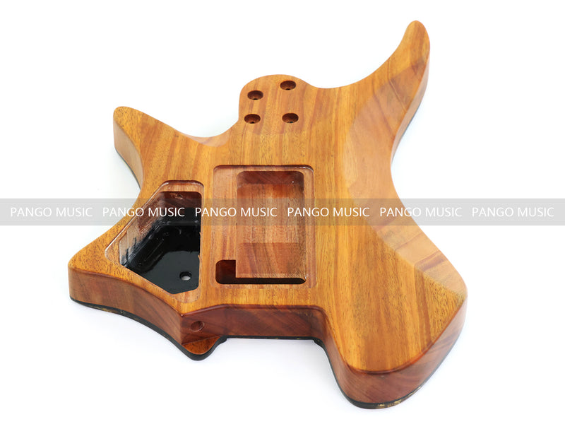 One-of-a-Kind Burl Wood Veneer Epoxy Resin Headless Electric Guitar Body (HBE-037)