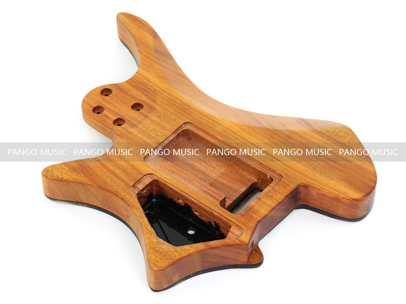 One-of-a-Kind Burl Wood Veneer Epoxy Resin Headless Electric Guitar Body (HBE-037)