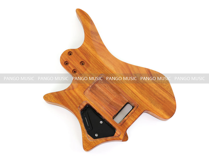 One-of-a-Kind Burl Wood Veneer Epoxy Resin Headless Electric Guitar Body (HBE-037)