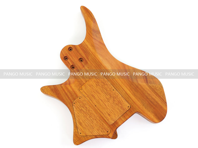 One-of-a-Kind Burl Wood Veneer Epoxy Resin Headless Electric Guitar Body (HBE-037)