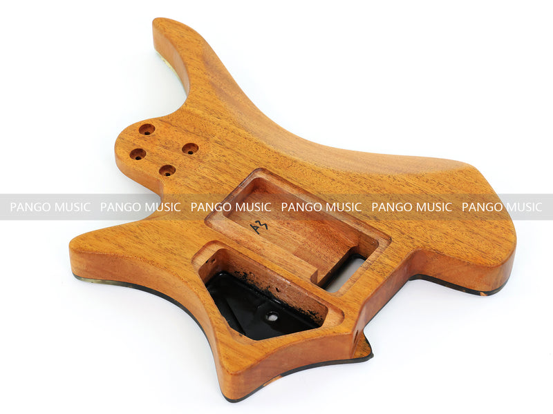 One-of-a-Kind Burl Wood Veneer Epoxy Resin Headless Electric Guitar Body (HBE-038)