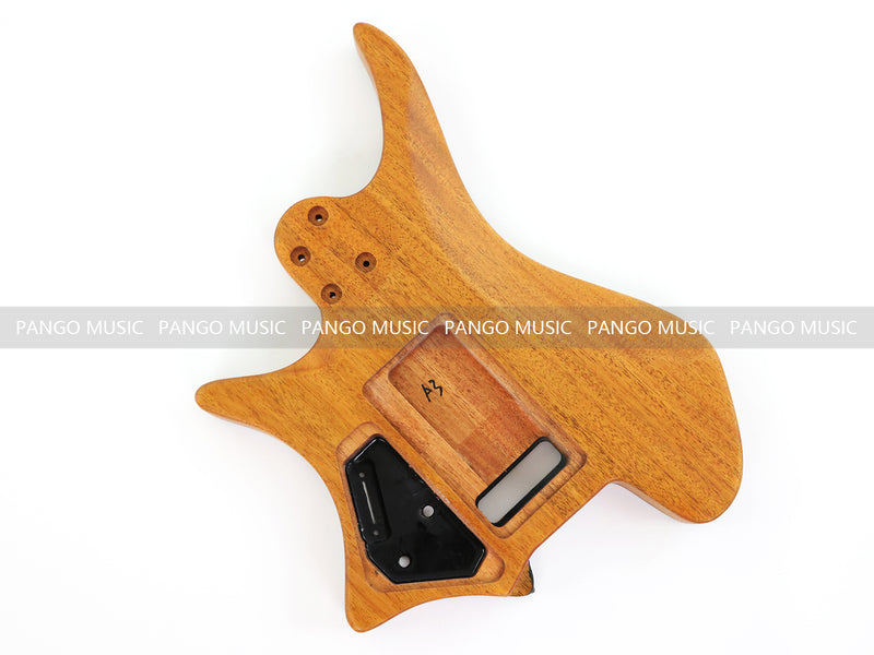 One-of-a-Kind Burl Wood Veneer Epoxy Resin Headless Electric Guitar Body (HBE-038)