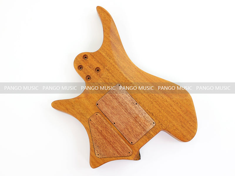 One-of-a-Kind Burl Wood Veneer Epoxy Resin Headless Electric Guitar Body (HBE-038)