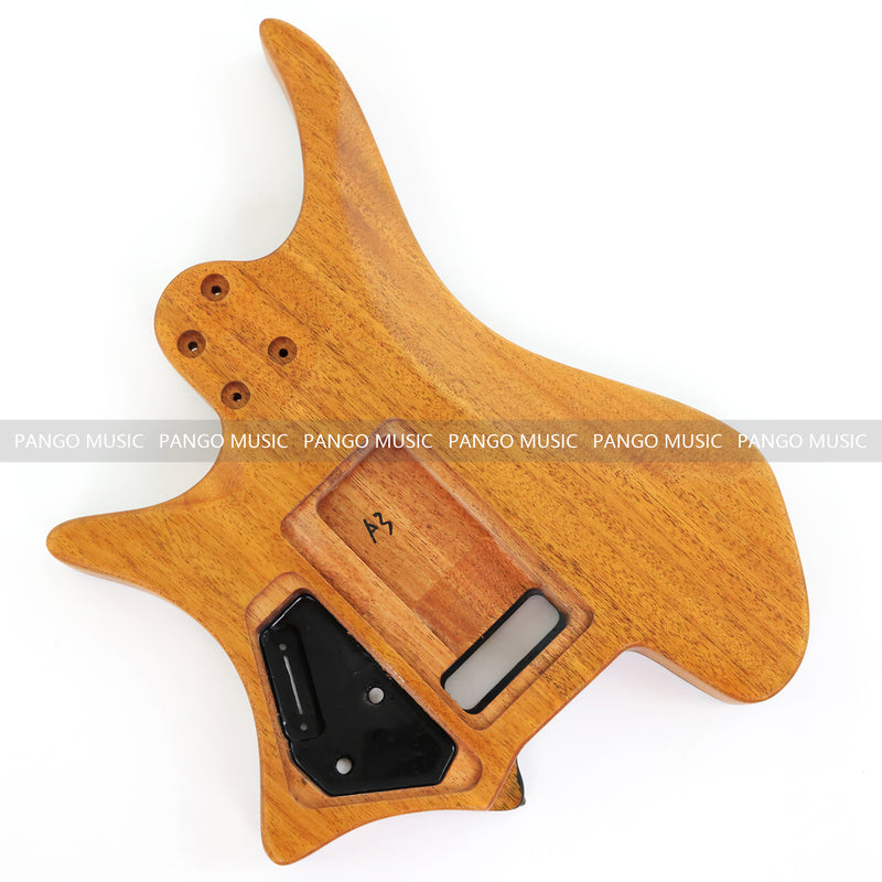 One-of-a-Kind Burl Wood Veneer Epoxy Resin Headless Electric Guitar Body (HBE-038)