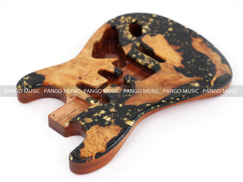 One-of-a-Kind Burl Wood Veneer Epoxy Resin ST Style Electric Guitar Body (SBE-001)