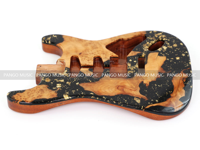 One-of-a-Kind Burl Wood Veneer Epoxy Resin ST Style Electric Guitar Body (SBE-001)