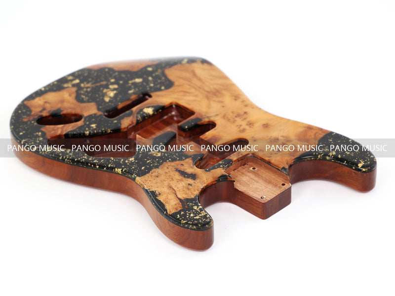 One-of-a-Kind Burl Wood Veneer Epoxy Resin ST Style Electric Guitar Body (SBE-003)