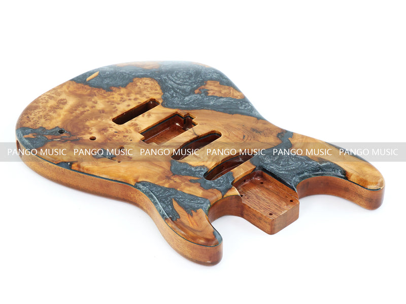 One-of-a-Kind Burl Wood Veneer Epoxy Resin ST Style Electric Guitar Body (SBE-004)