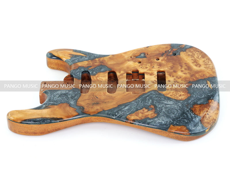 One-of-a-Kind Burl Wood Veneer Epoxy Resin ST Style Electric Guitar Body (SBE-004)