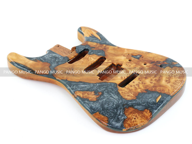 One-of-a-Kind Burl Wood Veneer Epoxy Resin ST Style Electric Guitar Body (SBE-004)