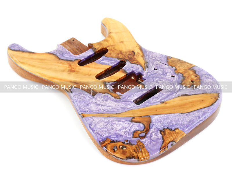 One-of-a-Kind Burl Wood Veneer Epoxy Resin ST Style Electric Guitar Body (SBE-006)
