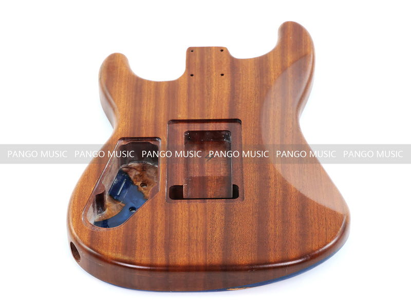 One-of-a-Kind Burl Wood Veneer Epoxy Resin ST Style Electric Guitar Body (SBE-007)