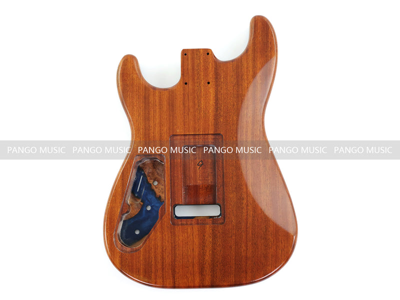 One-of-a-Kind Burl Wood Veneer Epoxy Resin ST Style Electric Guitar Body (SBE-007)