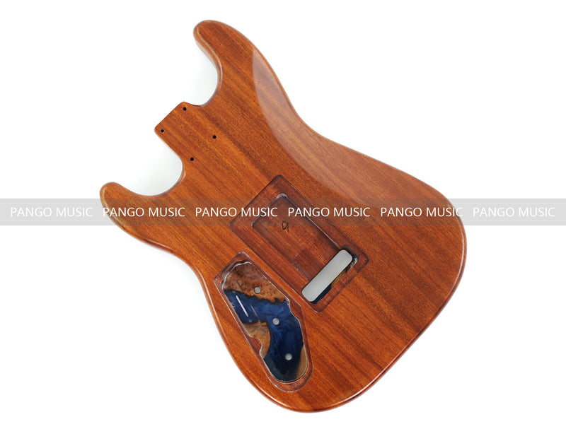 One-of-a-Kind Burl Wood Veneer Epoxy Resin ST Style Electric Guitar Body (SBE-007)