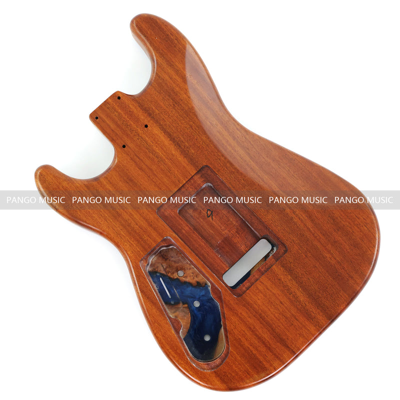 One-of-a-Kind Burl Wood Veneer Epoxy Resin ST Style Electric Guitar Body (SBE-007)