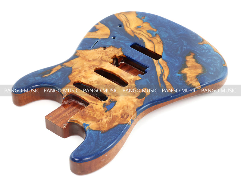 One-of-a-Kind Burl Wood Veneer Epoxy Resin ST Style Electric Guitar Body (SBE-007)