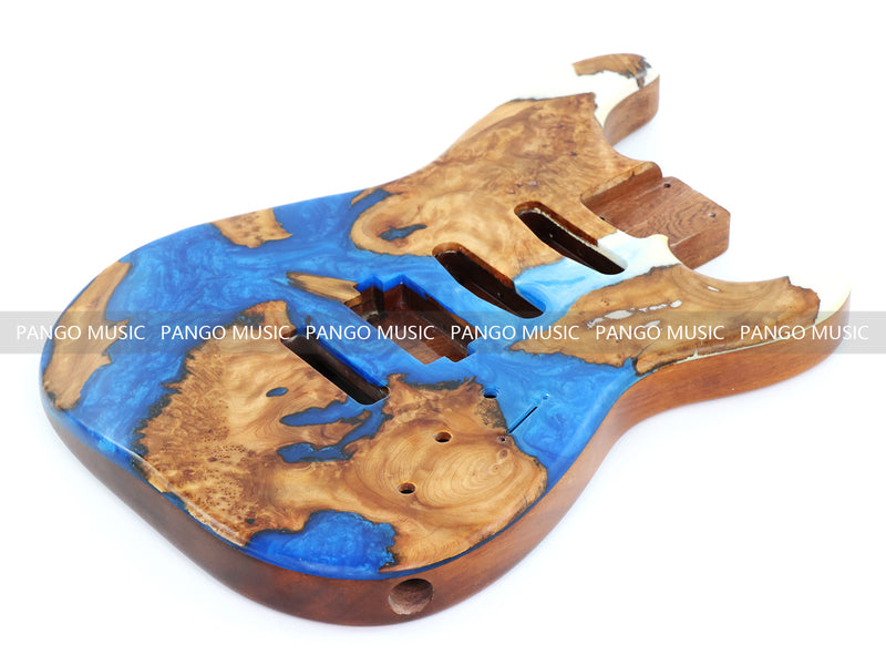 One-of-a-Kind Burl Wood Veneer Epoxy Resin ST Style Electric Guitar Body (SBE-008)