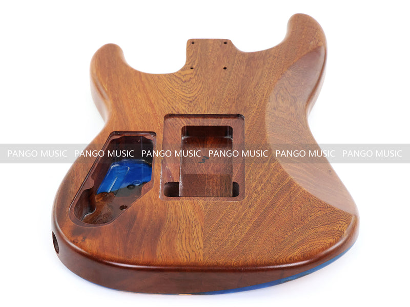 One-of-a-Kind Burl Wood Veneer Epoxy Resin ST Style Electric Guitar Body (SBE-008)