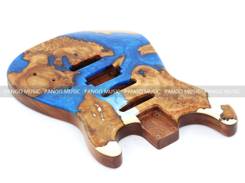 One-of-a-Kind Burl Wood Veneer Epoxy Resin ST Style Electric Guitar Body (SBE-008)
