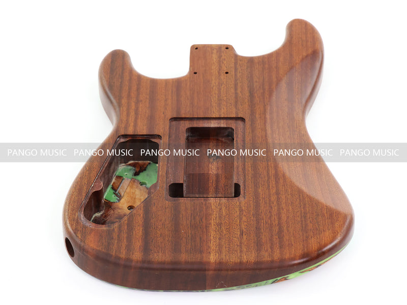 One-of-a-Kind Burl Wood Veneer Epoxy Resin ST Style Electric Guitar Body (SBE-009)
