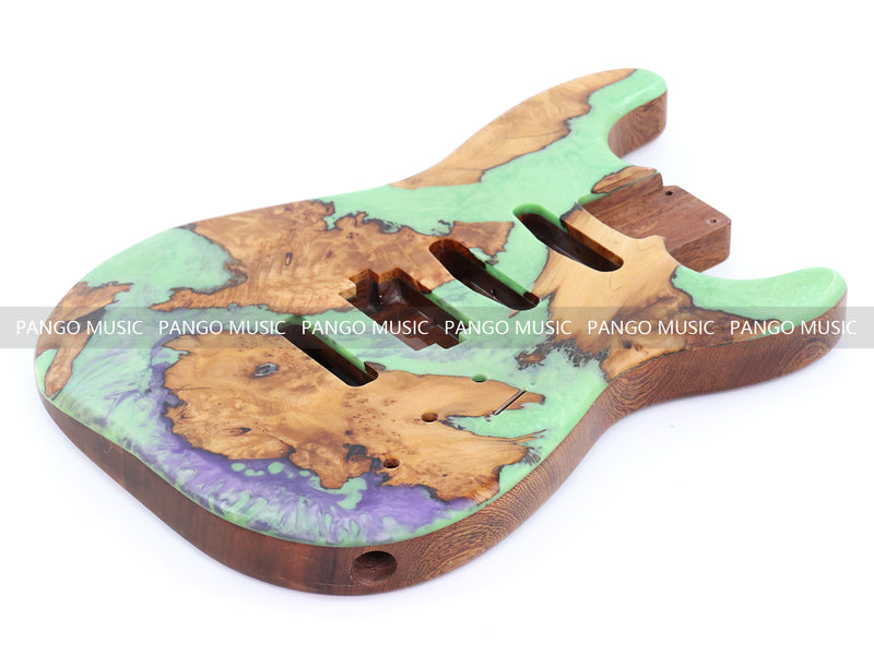 One-of-a-Kind Burl Wood Veneer Epoxy Resin ST Style Electric Guitar Body (SBE-009)