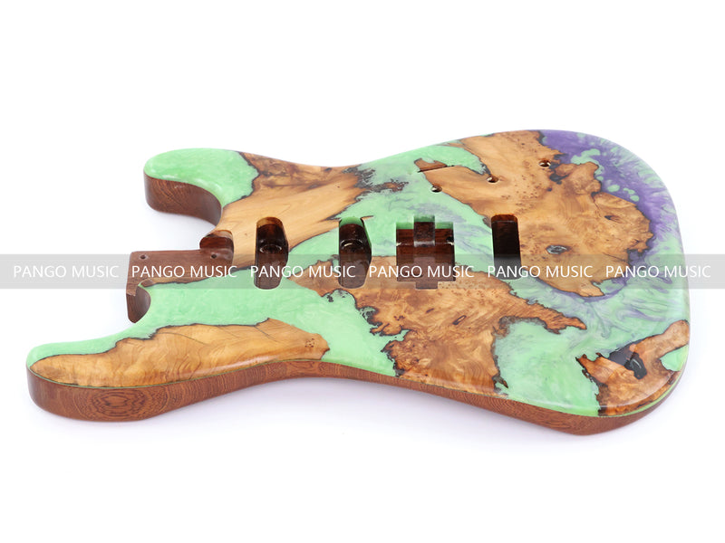 One-of-a-Kind Burl Wood Veneer Epoxy Resin ST Style Electric Guitar Body (SBE-009)