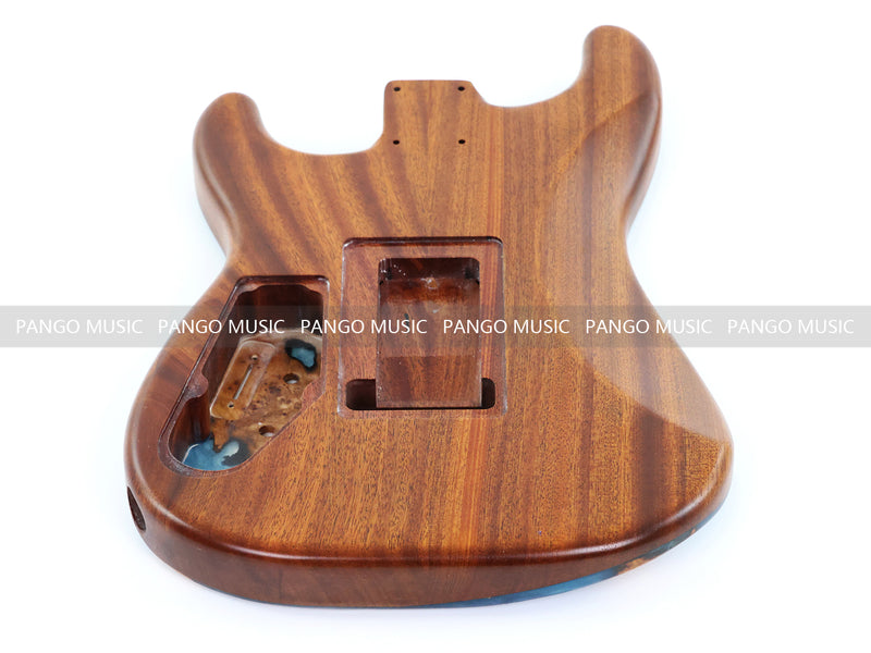 One-of-a-Kind Burl Wood Veneer Epoxy Resin ST Style Electric Guitar Body (SBE-010)
