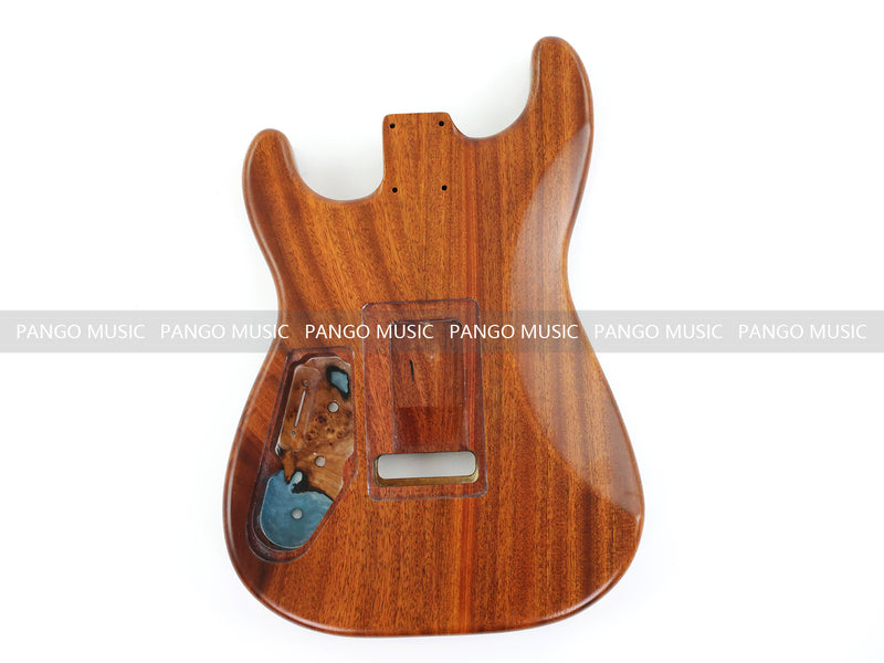 One-of-a-Kind Burl Wood Veneer Epoxy Resin ST Style Electric Guitar Body (SBE-010)