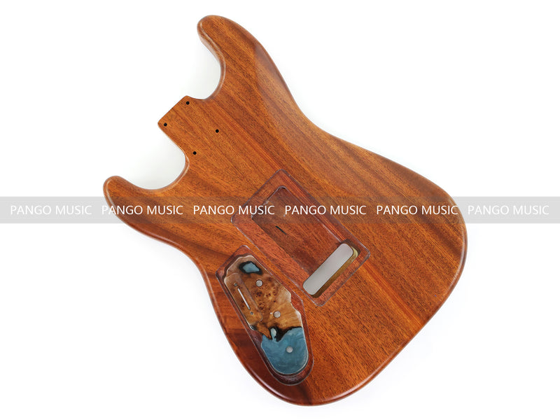 One-of-a-Kind Burl Wood Veneer Epoxy Resin ST Style Electric Guitar Body (SBE-010)