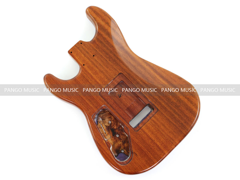 One-of-a-Kind Burl Wood Veneer Epoxy Resin ST Style Electric Guitar Body (SBE-011)