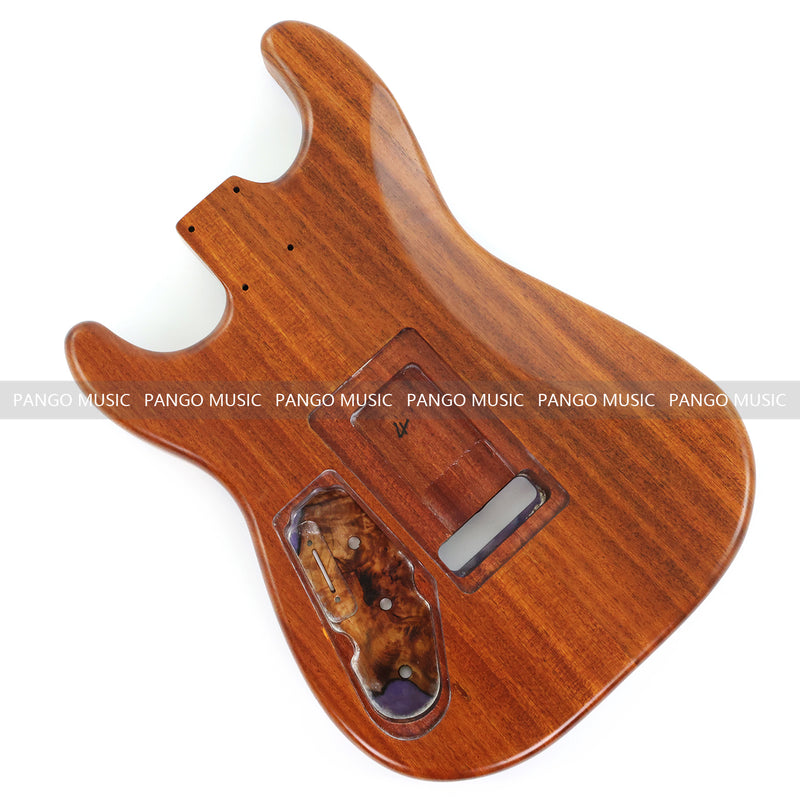 One-of-a-Kind Burl Wood Veneer Epoxy Resin ST Style Electric Guitar Body (SBE-011)